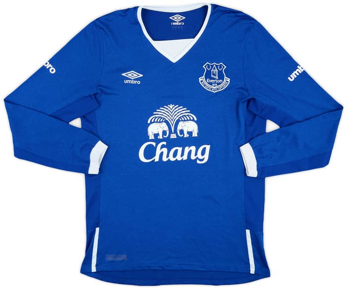 2015-16 Everton Home L/S Shirt Stones #5 - 7/10 - (S)
