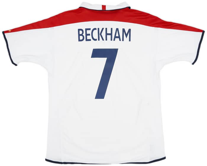 2003-05 England Home Shirt Beckham #7 - 7/10 - (XL)