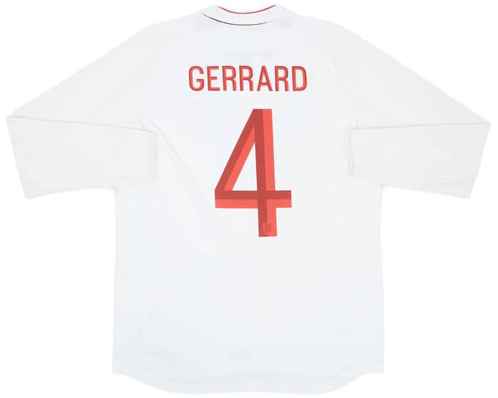 2012-13 England Home L/S Shirt Gerrard #4 - 9/10 - (L)