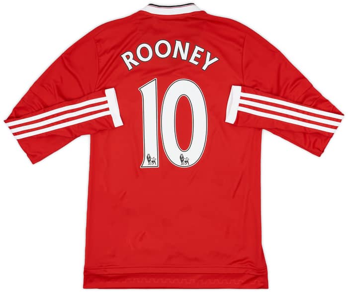 2015-16 Manchester United Home L/S Shirt Rooney #10 - 9/10 - (S)