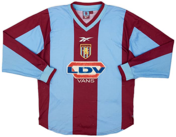 1999-00 Aston Villa Home L/S Shirt Dublin #9 - 8/10 - (S)