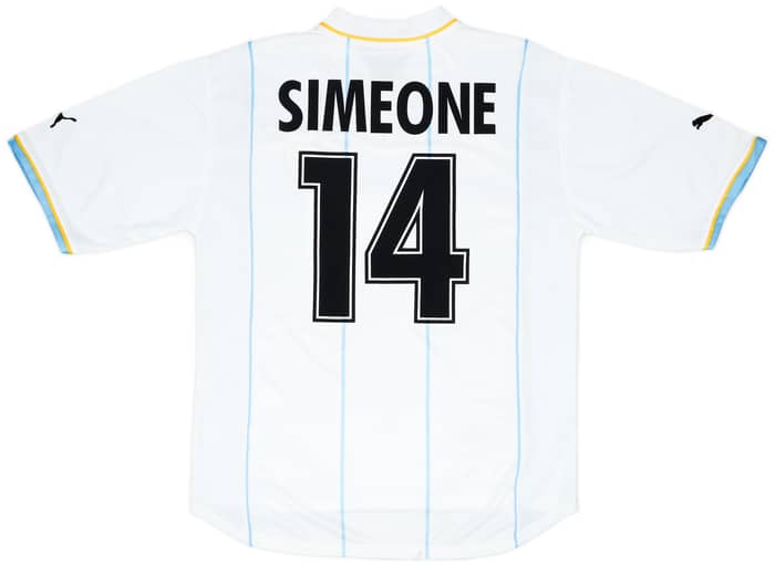 2001-02 Lazio European Home Shirt Simeone #14 - 6/10 - (M)