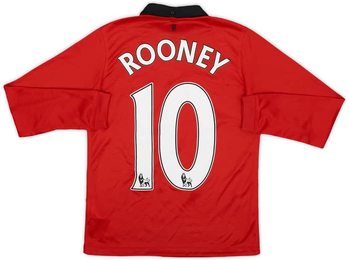 2013-14 Manchester United Home L/S Shirt Rooney #10 - 7/10 - (M.Boys)