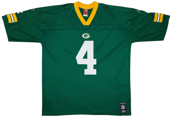 2005-06 Green Bay Packers Favre #4 Reebok Replica Home Jersey - 6/10 - (XXL)