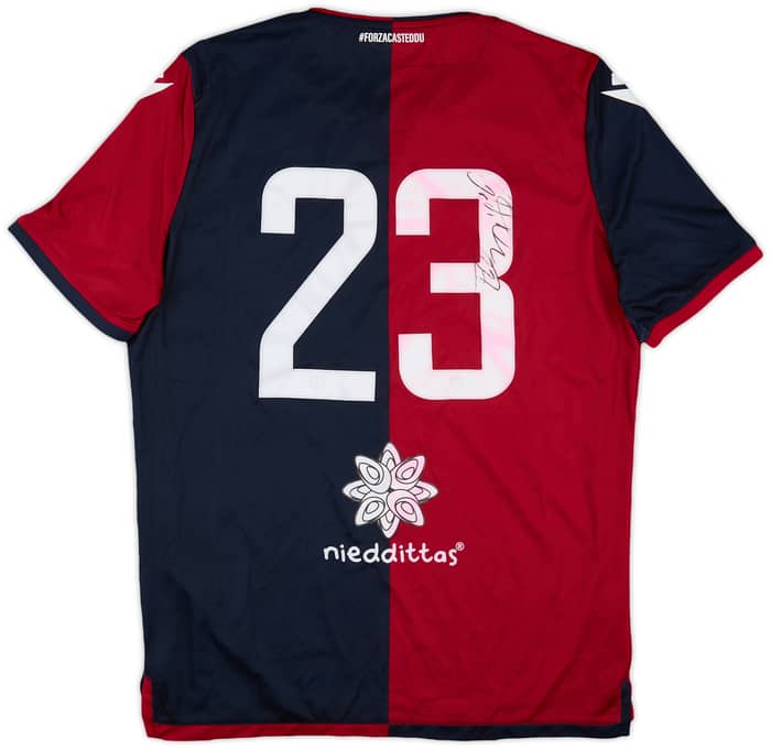 2019-20 Cagliari Match Issue Signed Home Shirt #23 (Ceppitelli)