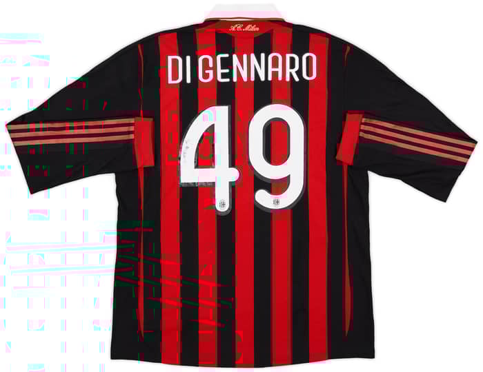 2009-10 AC Milan Match Issue Signed Home L/S Shirt Di Gennaro #49