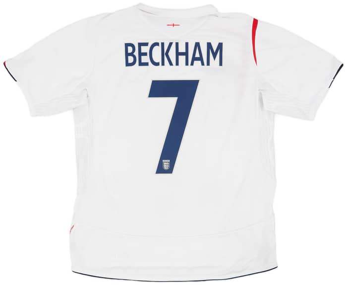 2005-07 England Home Shirt Beckham #7 - 6/10 - (L)