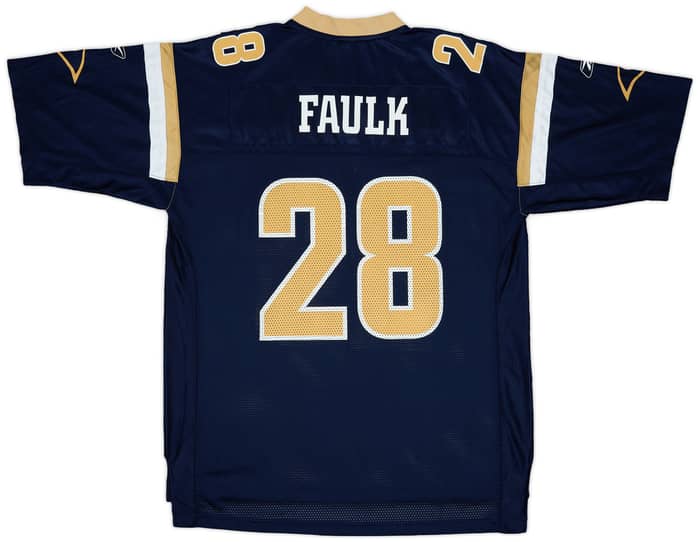 2002-04 St Louis Rams Faulk #28 Reebok On Field Home Jersey - 9/10 - (L)