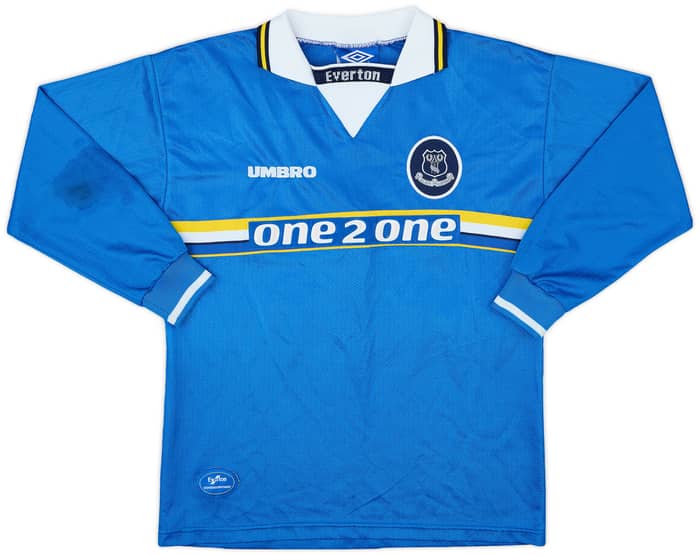 1997-99 Everton Home L/S Shirt Hutchison #10 - 5/10 - (L.Boys)