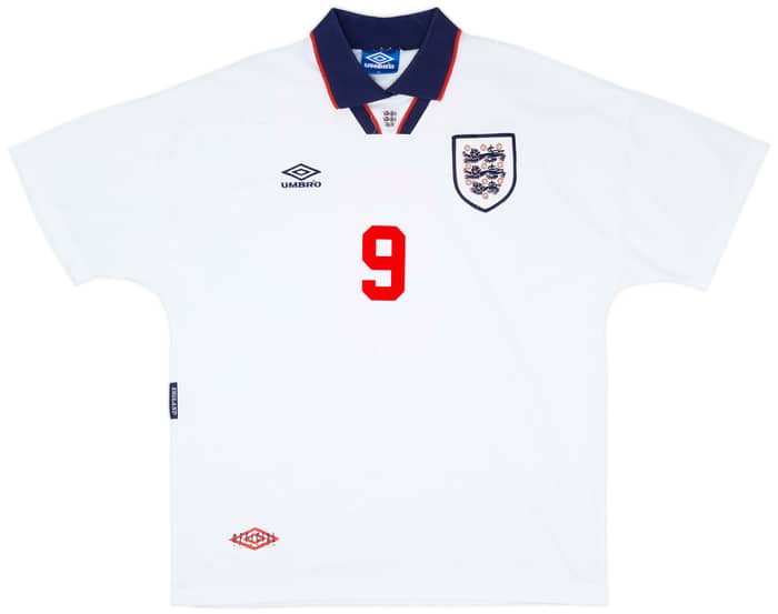 1993-95 England Home Shirt Shearer #9 - 9/10 - (XL)