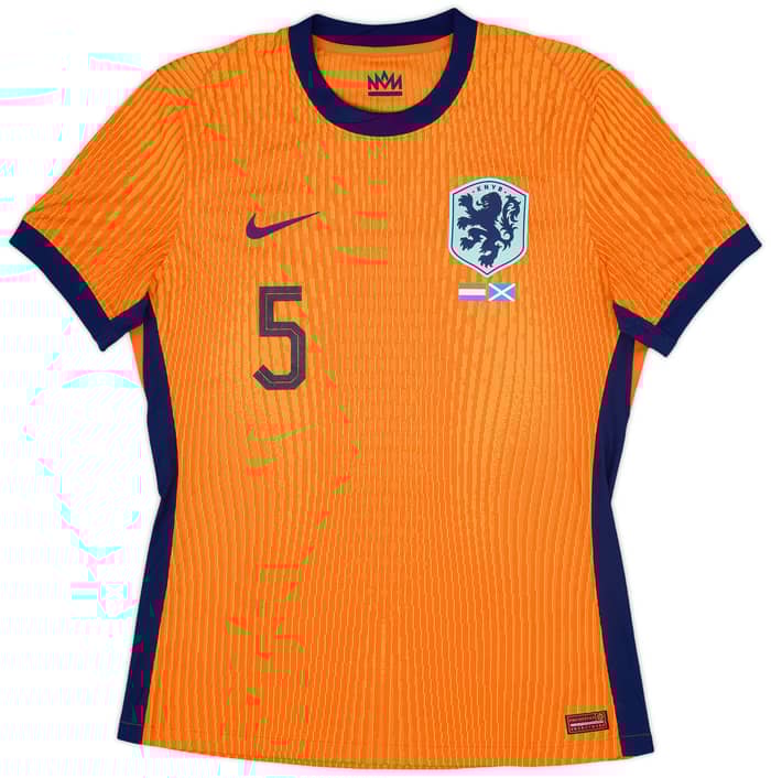 2024 Netherlands Match Issue Home Shirt Ake #5