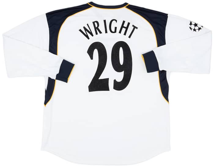 2001-02 Liverpool Match Issue Champions League Away Shirt Wright #29