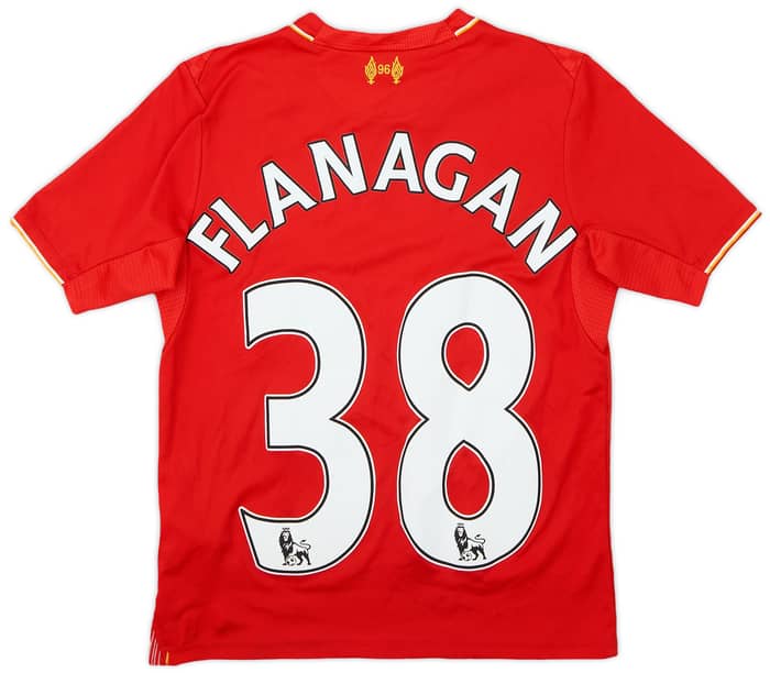 2015-16 Liverpool Home Shirt Flanagan #38 - 8/10 - (S.Boys)