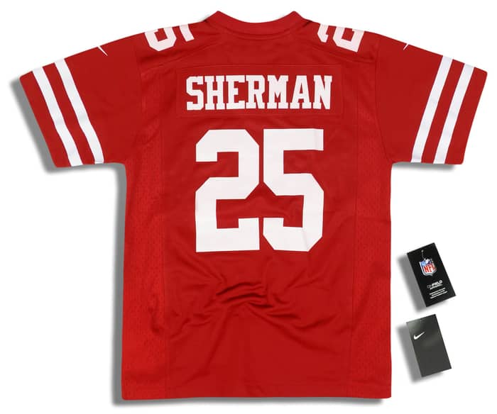 2018 San Francisco 49ers Sherman #25 Nike Game Jersey (Home) Y - W/Tags