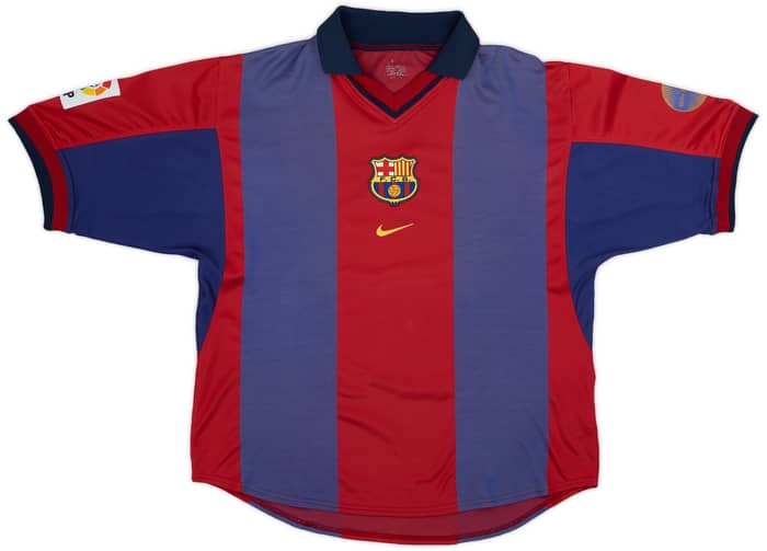 2000-01 Barcelona Home Shirt Rivaldo #10 - 7/10 - (L)