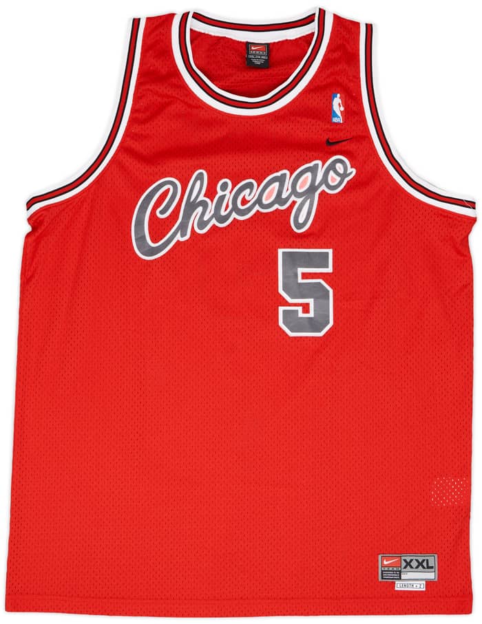 2002-03 Chicago Bulls Rose #5 Nike Swingman Throwback Away Jersey - 7/10 - (XXL)