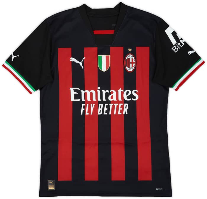 2022-23 AC Milan Home Shirt Theo #19 - 9/10 - (S)