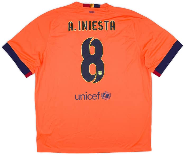 2014-15 Barcelona Away Shirt Iniesta #8 (XXL)