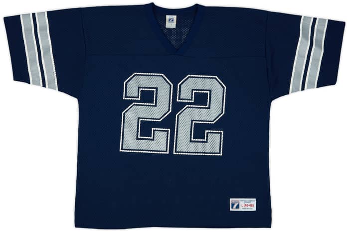 1992-94 Dallas Cowboys Smith #22 Logo 7 Away Jersey - 8/10 - (L)