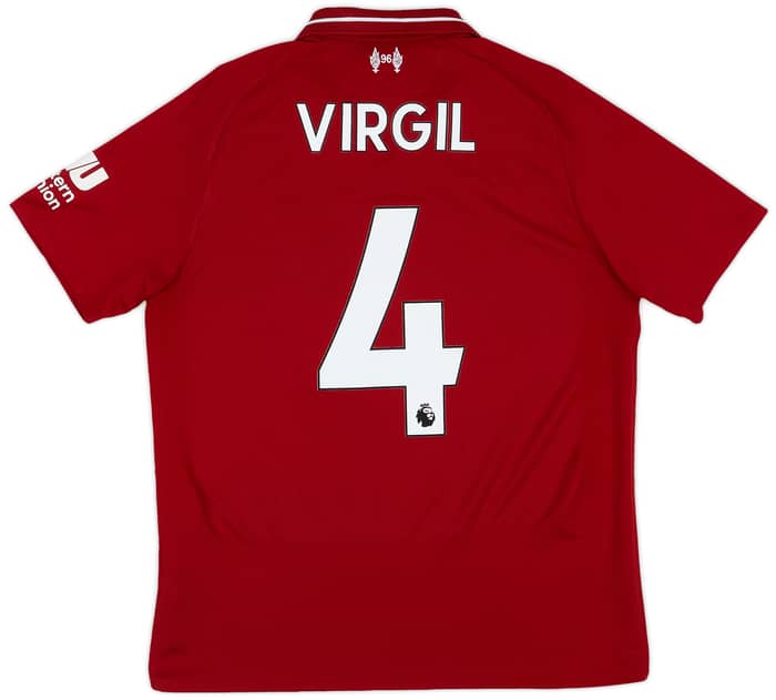 2018-19 Liverpool Home Shirt Virgil #4 - 6/10 - (S)