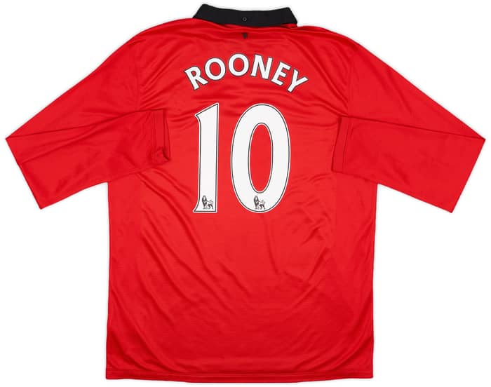 2013-14 Manchester United Home L/S Shirt Rooney #10 - 8/10 - (XL)