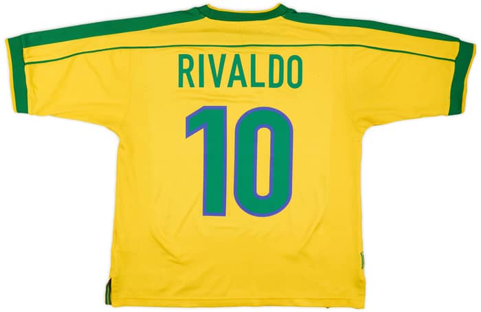 1998-00 Brazil Home Shirt Rivaldo #10 - 5/10 - (M)