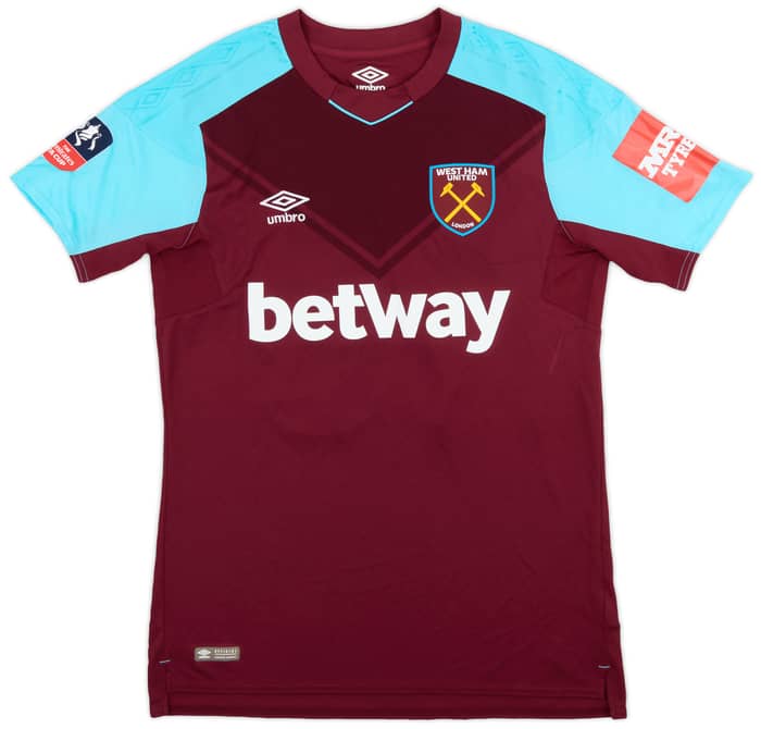 2017-18 West Ham FA Cup Match Issue Home Shirt Masuaku #26