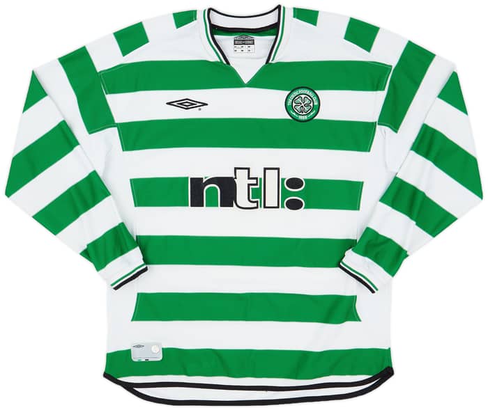 2001-03 Celtic Home L/S Shirt Larsson #7 - 8/10 - (L)