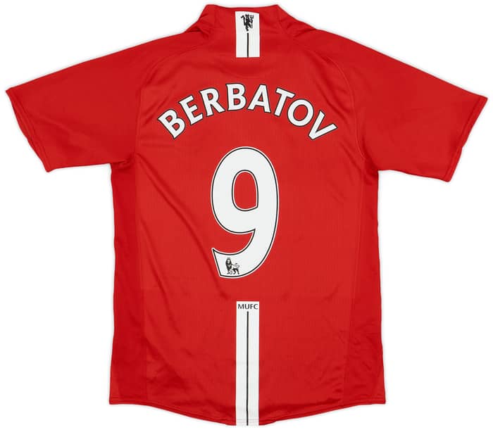 2007-09 Manchester United Home Shirt Berbatov #9 - 9/10 - (S)