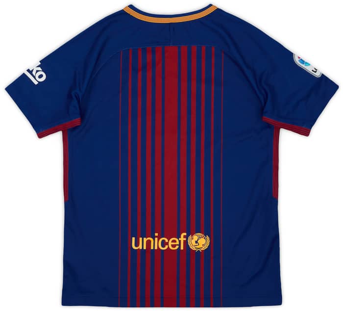 2017-18 Barcelona Home Shirt - 9/10 - (L.Boys)