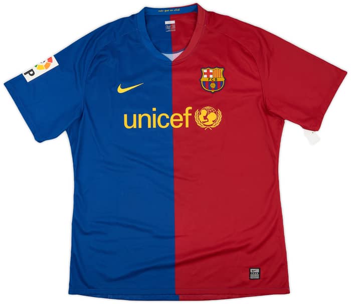 2008-09 Barcelona Player Issue Home Shirt Xavi #6 (XL)