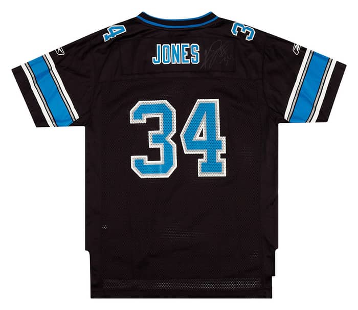 2005-06 Detroit Lions Jones #34 Signed Reebok On Field Jersey (Alternate) Y