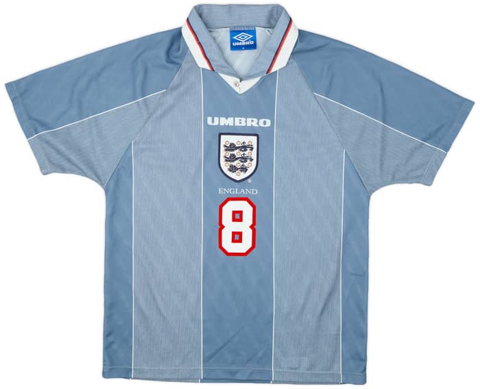 1996-97 England Away Shirt Gascoigne #8 - 6/10 - (M)
