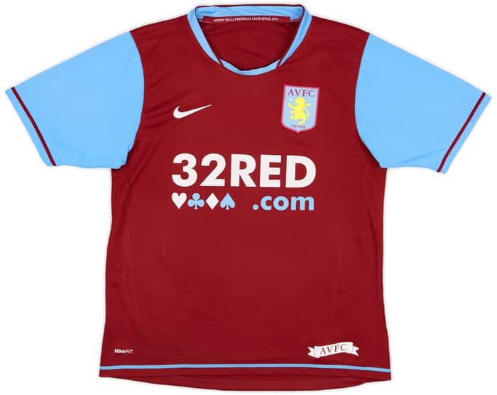 2007-08 Aston Villa Home Shirt Young #7 - 7/10 - (S)