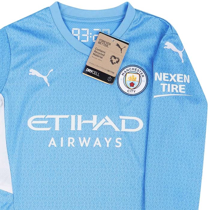 2021-22 Manchester City Home L/S Shirt (S.Kids)