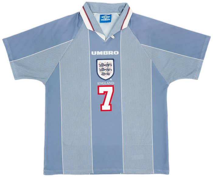 1996-97 England Away Shirt Beckham #7 - 5/10 - (L)