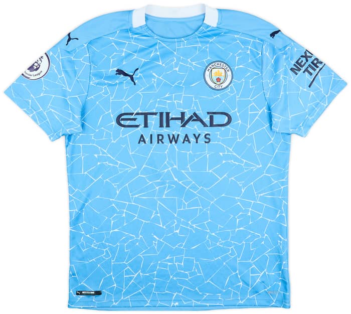 2020-21 Manchester City Home Shirt Stones #5 - 6/10 - (L)