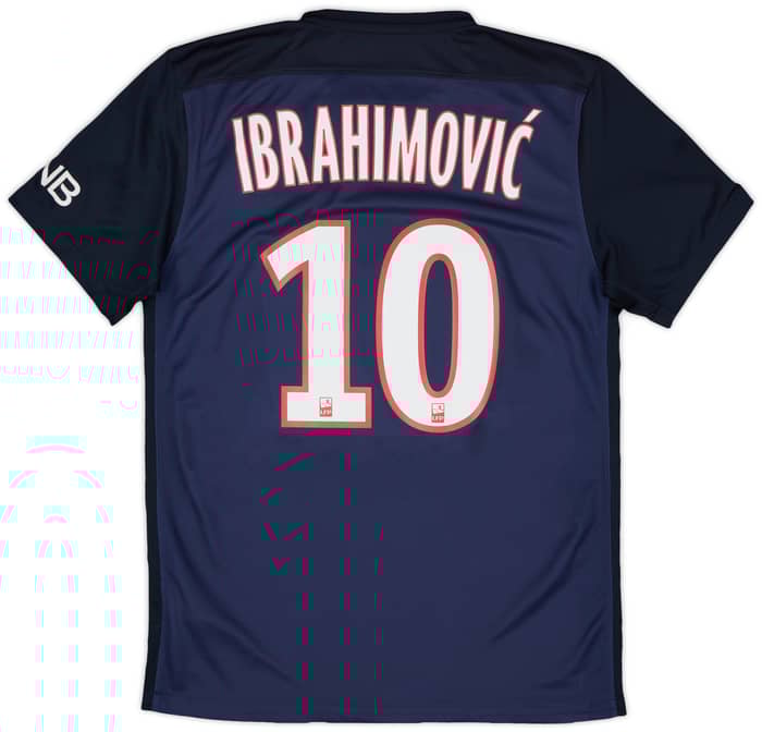2015-16 Paris Saint-Germain Home Shirt Ibrahimovic #10 - 6/10 - (S)