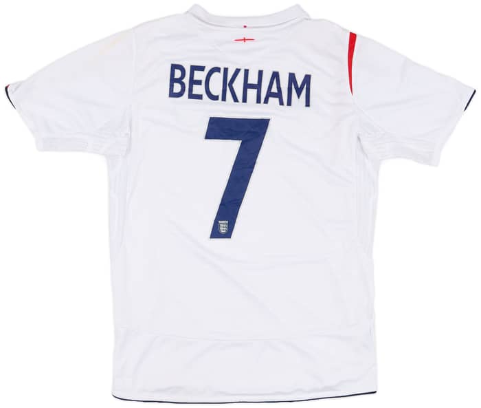 2005-07 England Home Shirt Beckham #7 - 6/10 - (M)