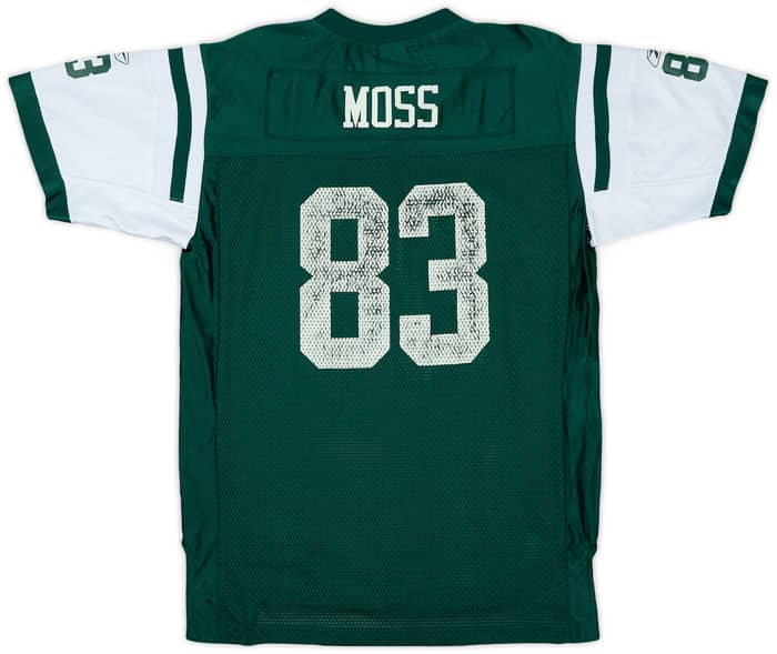 2002-04 New York Jets Moss #83 Reebok On Field Home Jersey - 5/10 - (XL.Boys)