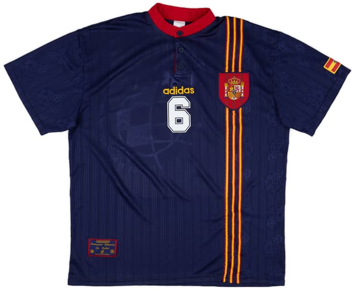1996-98 Spain Away Shirt R.Hierro #6 - 9/10 - (XL)
