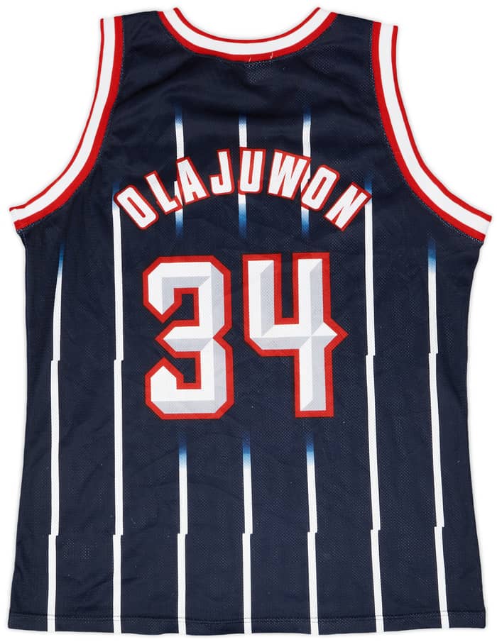 1995-01 Houston Rockets Olajuwon #34 Champion Away Jersey - 8/10 - (XL)