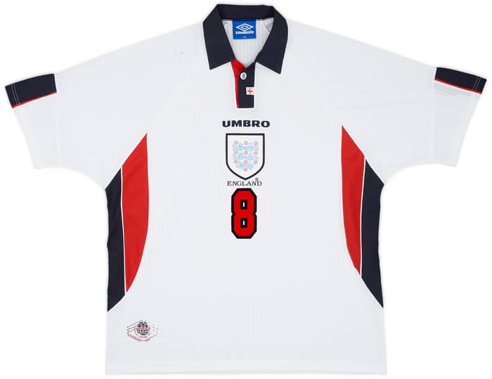 1997-99 England Home Shirt Gascoigne #8 - 6/10 - (XXL)