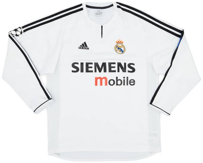 2003-04 Real Madrid Home L/S Shirt Zidane #5 - 5/10 - (S)