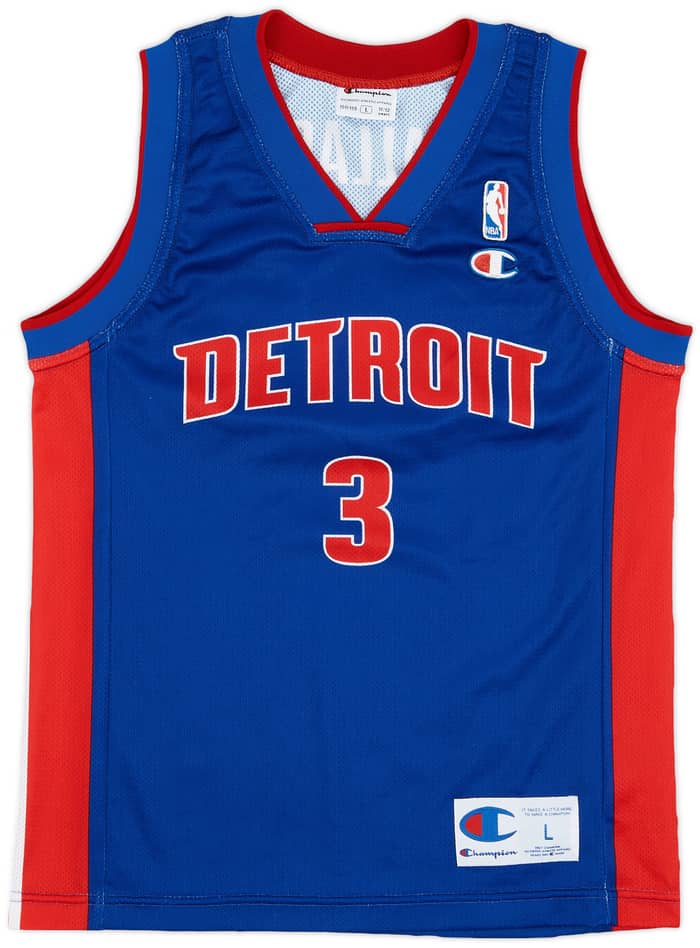 2001-06 Detroit Pistons Wallace #3 Champion Away Jersey - 9/10 - (L.Boys)