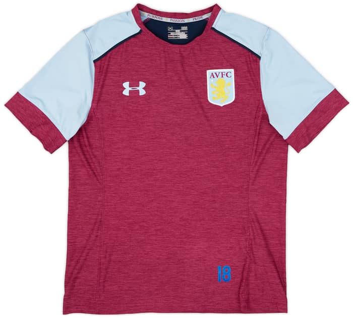 2016-17 Aston Villa Player Issue Under Armour Training Shirt #18 - 8/10 - (L)