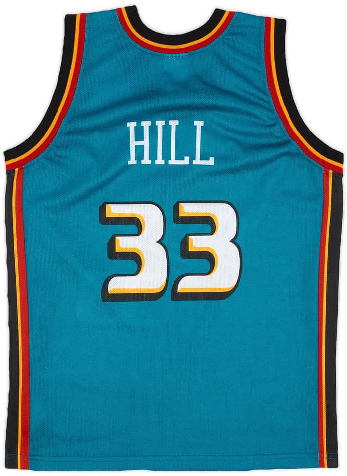 1996-00 Detroit Pistons Hill #33 Champion Away Jersey - 9/10 - (L.Boys)