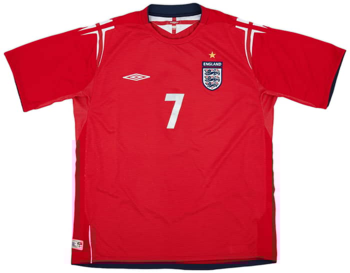 2004-06 England Away Shirt Beckham #7 - 6/10 - (XL)