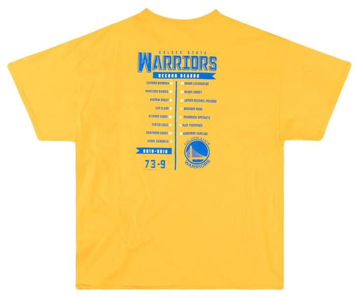 2015-16 Golden State Warriors Record Season NBA Tee XL