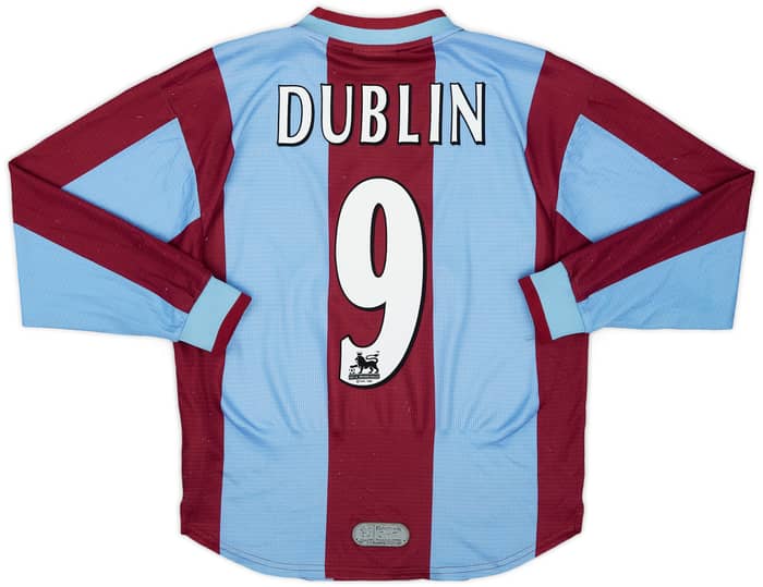 1999-00 Aston Villa Home L/S Shirt Dublin #9 - 8/10 - (S)